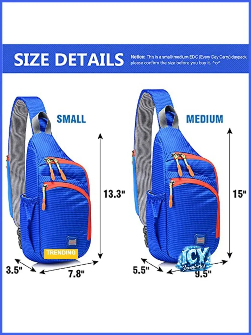 Unisex Water Resistant Nylon Sling Backpack Crossbody Chest Daypack